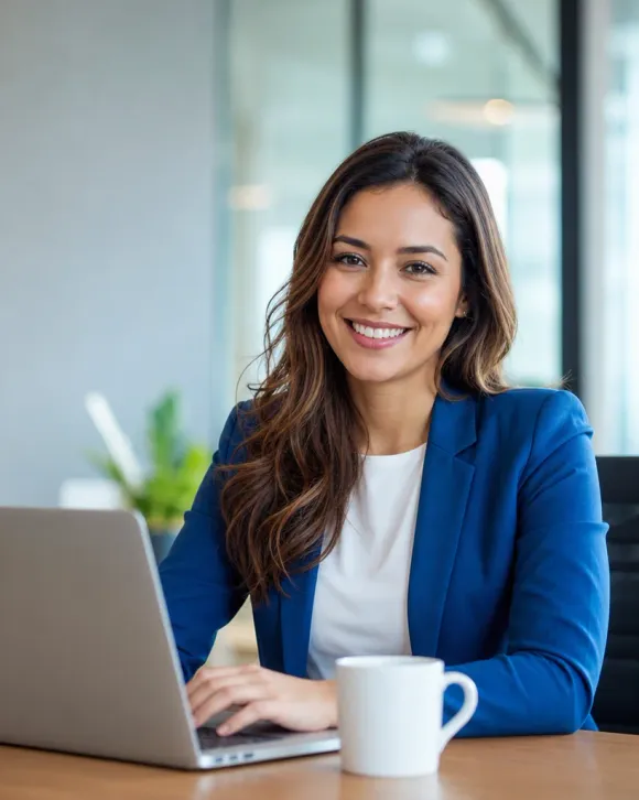 Consultora de RH da Deppes atendendo um cliente